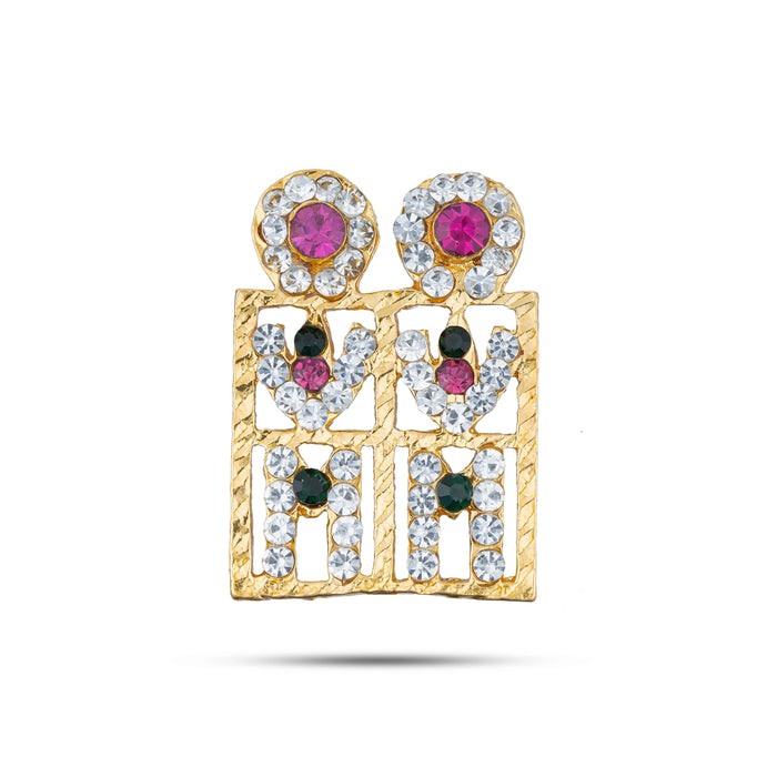Stone Thali Mangalsutra - 1.5 x 1 Inches | Pottu Thaali / Multicoloured Stone Mangalsutra for Deity - Neck & Body Accessories