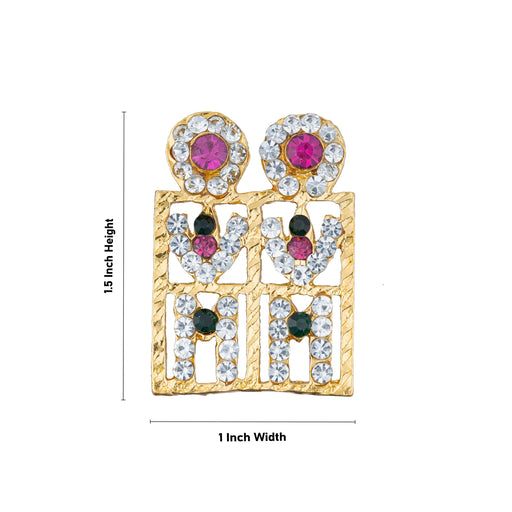 Stone Thali Mangalsutra - 1.5 x 1 Inches | Pottu Thaali / Multicoloured Stone Mangalsutra for Deity - Neck & Body Accessories