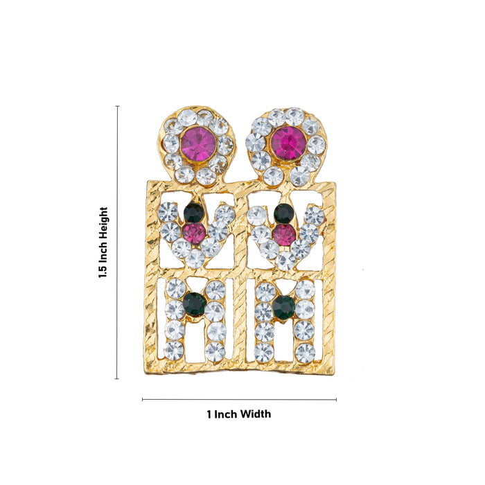 Stone Thali Mangalsutra - 1.5 x 1 Inches | Pottu Thaali / Multicoloured Stone Mangalsutra for Deity - Neck & Body Accessories