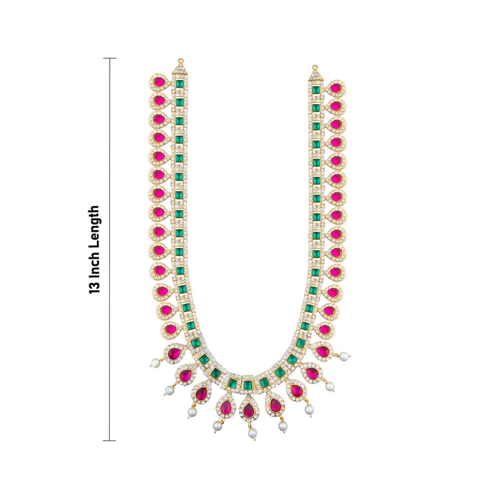 Stone Haram - 13 Inches | Multi Coloured Stone Jewellery/ Long Stone Necklace for Deity