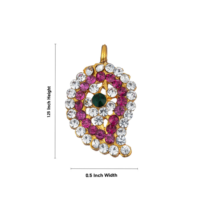 Mango Thali - 1.25 x 0.5 Inches | Multicolour Thali Mangalsutra/ Mango Thali/ Gold Polish Jewellery for Deity - Neck & Body Accessories