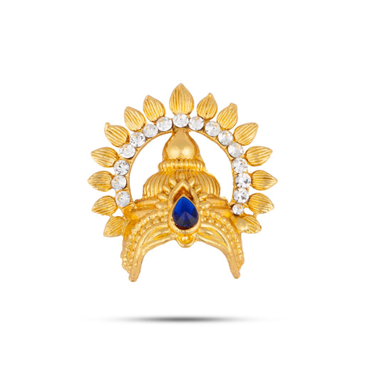 Half Kireedam With Arch - 2 x 1.75 Inches | Half Kiridam With Arch/ Gold Polish Half Crown/ Stone Mukut for Deity - Head & Face Accessories