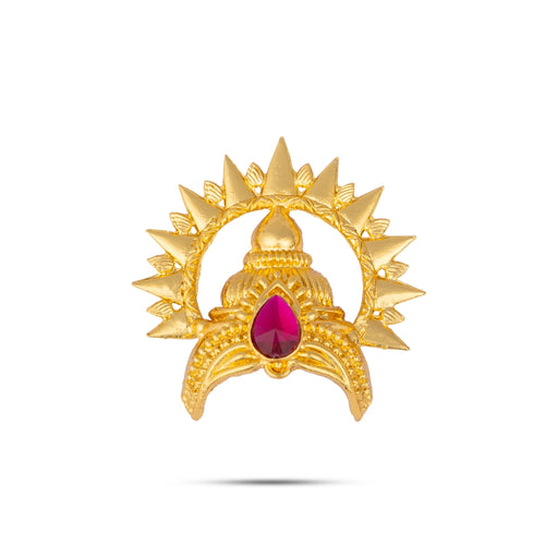 Half Kireedam With Arch - 2.5 x 2 Inches | Half Kiridam With Arch/ Gold Polish Half Crown/ Mukut for Deity - Head & Face Accessories