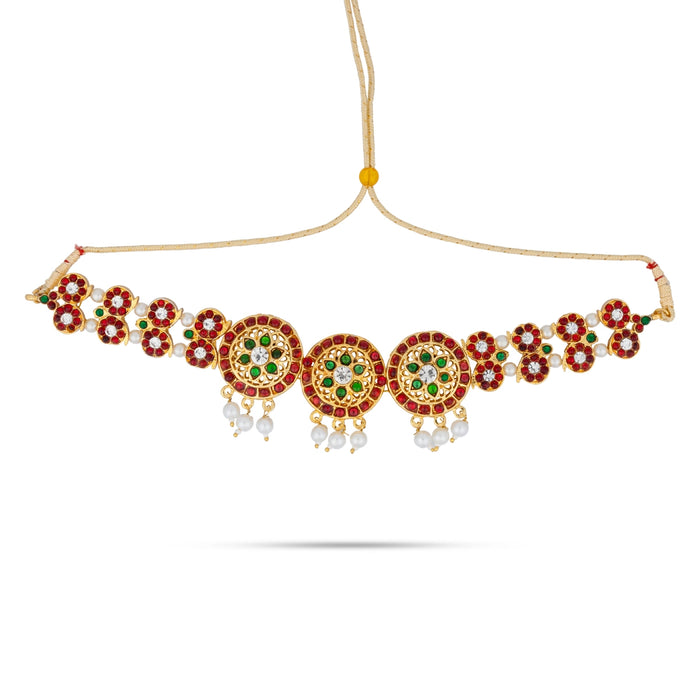 Mango Design Choker Necklace - 8 Inches | Artificial Jewelry/ Stone Necklace/ Bharatanatyam Jewellery for Women - Bharatanatyam Jewellery