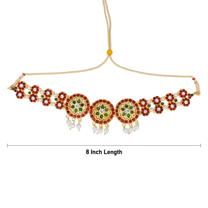 Mango Design Choker Necklace - 8 Inches | Artificial Jewelry/ Stone Necklace/ Bharatanatyam Jewellery for Women - Bharatanatyam Jewellery