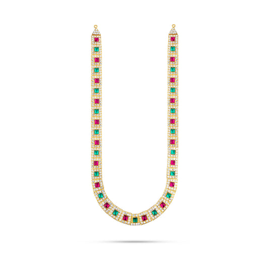Stone Haram - 12 Inches | Multi Coloured Stone Jewellery/ Long Stone Necklace for Deity - Neck & Body Accessories
