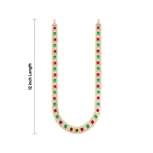 Stone Haram - 12 Inches | Multi Coloured Stone Jewellery/ Long Stone Necklace for Deity - Neck & Body Accessories