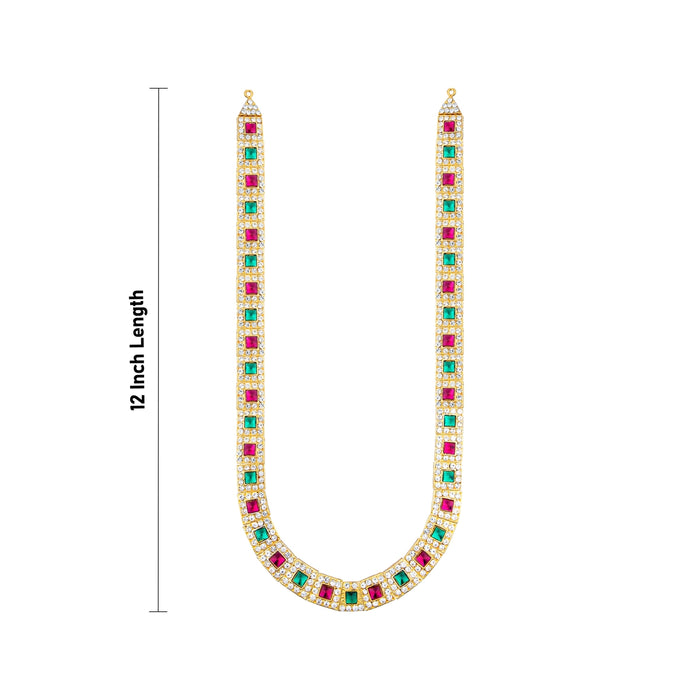 Stone Haram - 12 Inches | Multi Coloured Stone Jewellery/ Long Stone Necklace for Deity