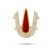 Stone Vishnu Tilak - 3.5 x 3 Inches | U Shape Stone Namam/ White & Red Stone Perumal Namam for Deity - Head & Face Accessories