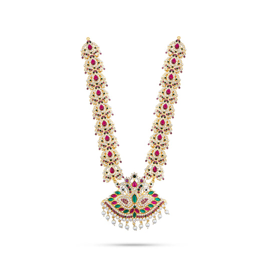 Stone Haram - 14 Inches | Multi Coloured Stone Jewellery/ Long Stone Necklace for Deity - Neck & Body Accessories