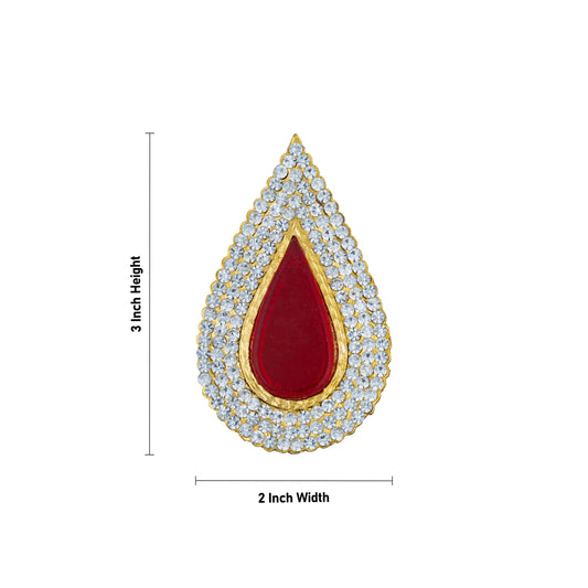 Stone Bindi - 3 x 2 Inches | Stone Pottu/ Stone Tilak for Deity - Head & Face Accessories