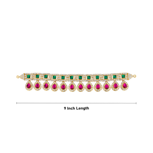 Hip Belt - 9 Inches | Stone Belt/ Waist Belt/ Multicolour Stone Jewellery for Deity - Waist & Leg Accessories