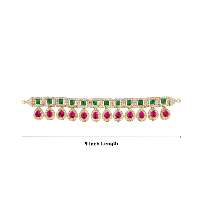 Hip Belt - 9 Inches | Stone Belt/ Waist Belt/ Multicolour Stone Jewellery for Deity