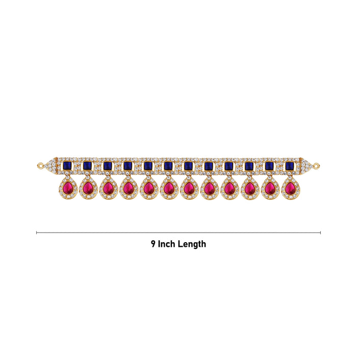 Hip Belt - 9 Inches | Stone Belt/ Waist Belt/ Multicolour Stone Jewellery for Deity - Waist & Leg Accessories