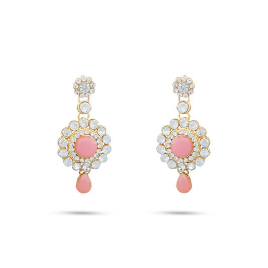 Buy Stone Ear Ring And Necklace & Nose Pin Set x Stone Jewellery Set for Women online at Giri ISKCON collection