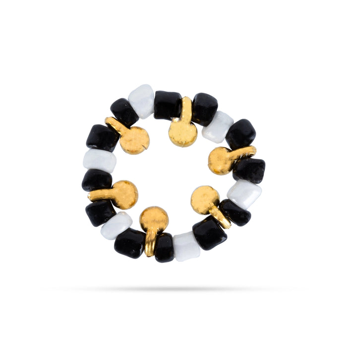 Radha Krishna Nazariya Set - 5 Inches | Black & White Beads Evil Eye Nazariya Jewelry For Deity & Kids Protection - Deity Accessories