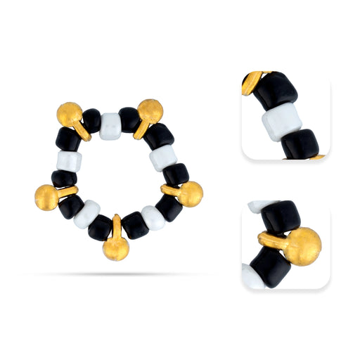 Najriya Set - 4 Inches | Black & White Beads Radha Krishna Najriya Set/ Evil Eye Nazariya For Deity & Kids Protection - Deity Accessories