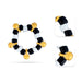 Najriya Set - 4 Inches | Black & White Beads Radha Krishna Najriya Set/ Evil Eye Nazariya For Deity & Kids Protection - Deity Accessories