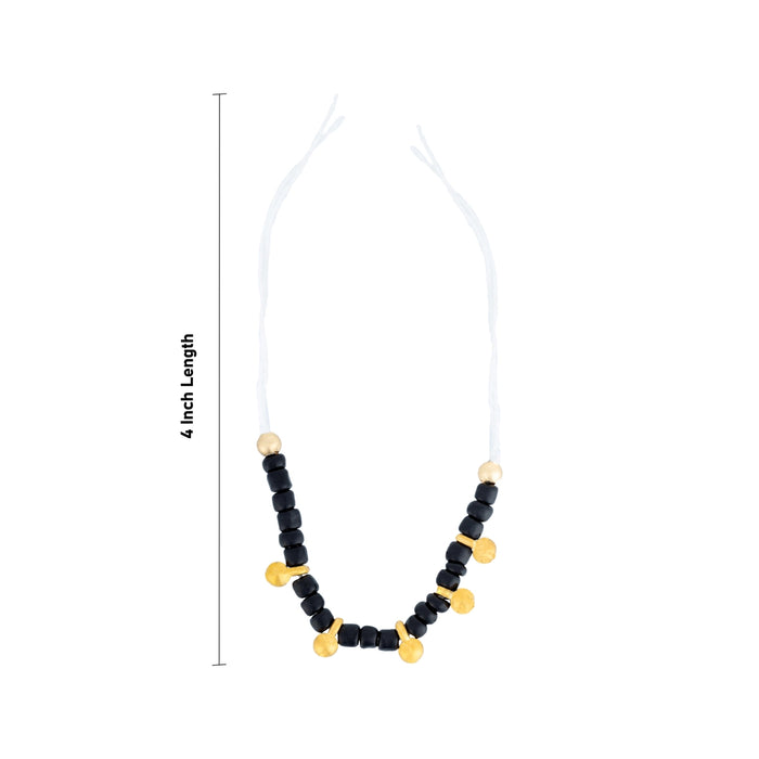 Najriya Set - 4 Inches | Black & White Beads Radha Krishna Najriya Set/ Evil Eye Nazariya For Deity & Kids Protection - Deity Accessories