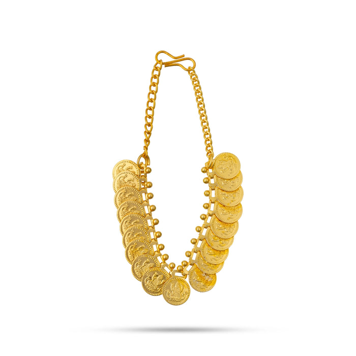 Kaasumala - 1.5 Inches | 19 Coin Kaasu Malai/ Gold Polish Coin Necklace for God Alangaram