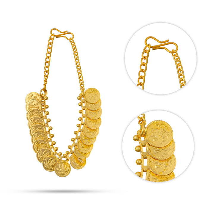 Kaasumala - 1.5 Inches | 19 Coin Kaasu Malai/ Gold Polish Coin Necklace for God Alangaram