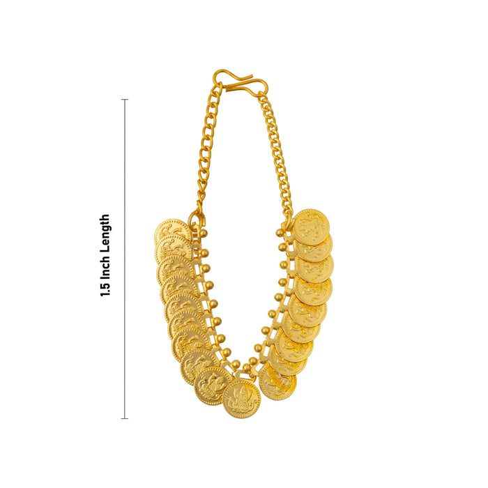 Kaasumala - 1.5 Inches | 19 Coin Kaasu Malai/ Gold Polish Coin Necklace for God Alangaram