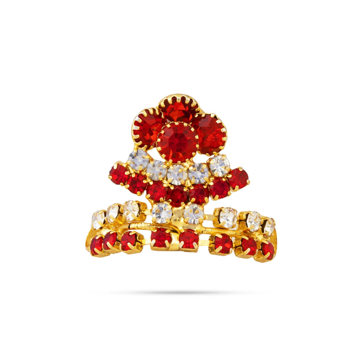 Mukut - 0.5 x 1 Inches | Multicolour Stone kireedam / Crown/ Kiritam For Deity Decor