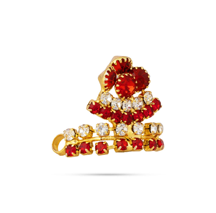 Mukut - 0.5 x 1 Inches | Multicolour Stone kireedam / Crown/ Kiritam For Deity Decor