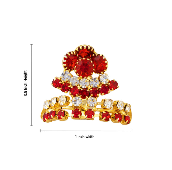 Mukut - 0.5 x 1 Inches | Multicolour Stone kireedam / Crown/ Kiritam For Deity Decor