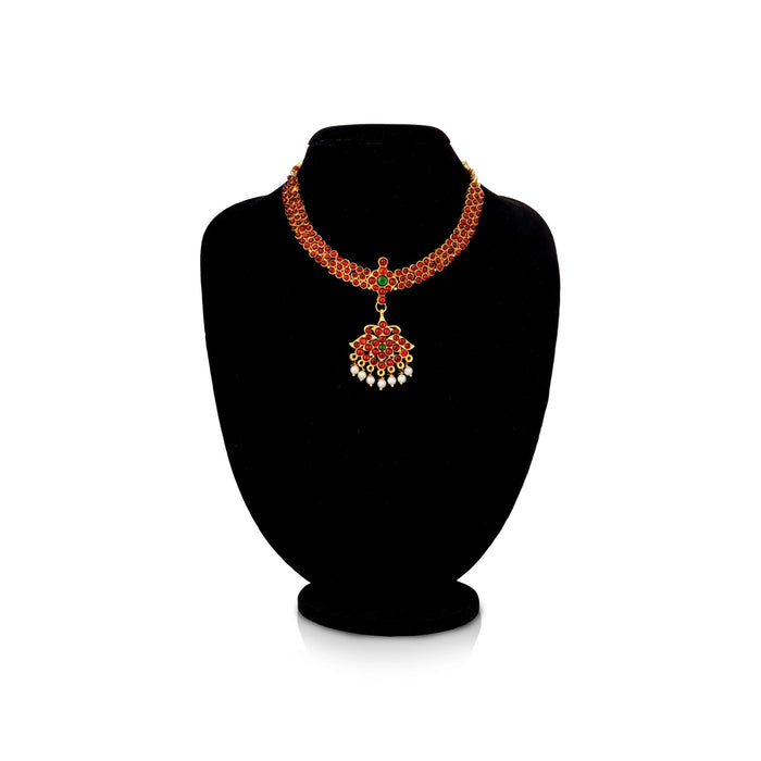 Bharatanatyam Jewellery Set Without Bangle | Artificial Jewelry/ Dance Jewellery/ Stone Jewellery for Dance - Dance Jewellery Set