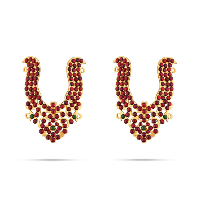 Bharatanatyam Jewellery Set Without Bangle | Artificial Jewelry/ Dance Jewellery/ Stone Jewellery for Dance - Dance Jewellery Set