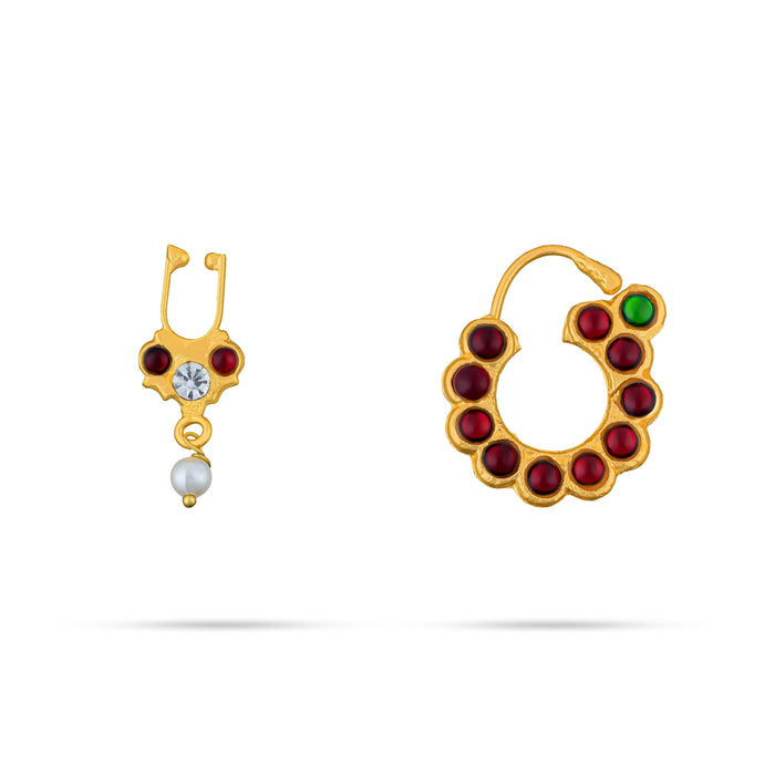 Bharatanatyam Jewellery Set Without Bangle | Artificial Jewelry/ Kemp Multicolour Stone Jewellery for Dance - Dance Jewellery Set