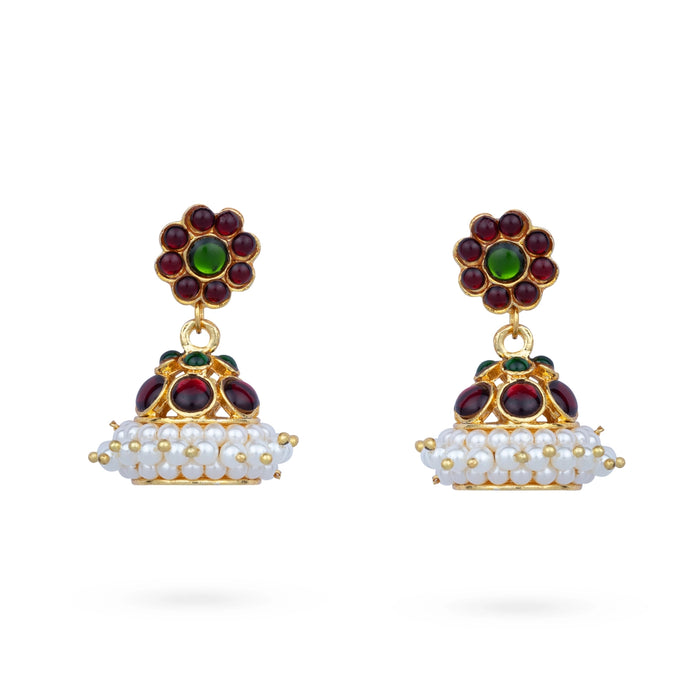 Bharatanatyam Jewellery Set Without Bangle | Artificial Jewelry/ Kemp Stone Jewellery for Dance - Dance Jewellery Set