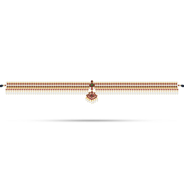 Bharatanatyam Jewellery Set Without Bangle | Artificial Jewelry/ Kemp Multicolour Stone Jewellery for Dance - Dance Jewellery Set