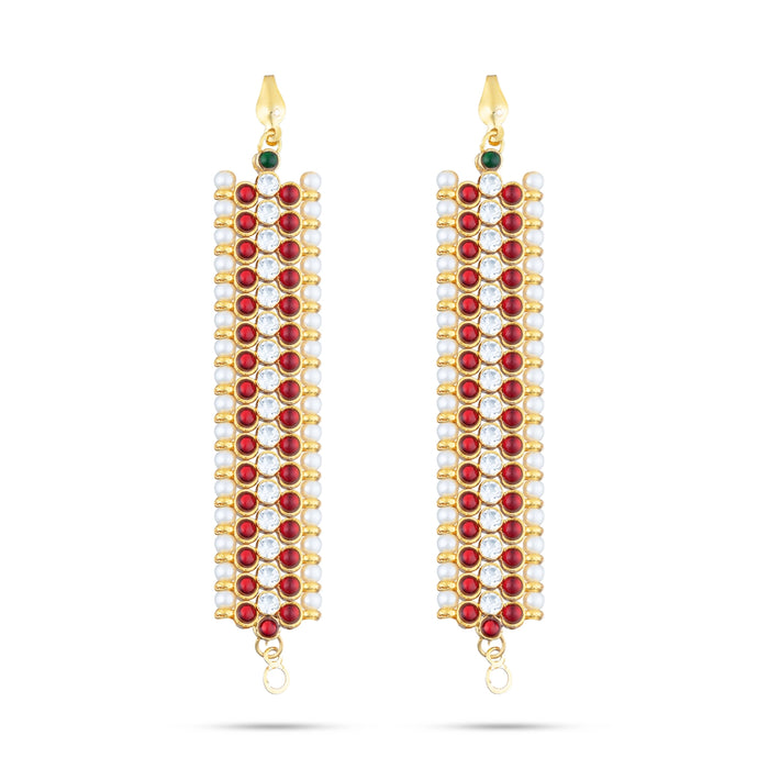 Bharatanatyam Jewellery Set Without Bangle | Artificial Jewelry/ Kemp Multicolour Stone Jewellery for Dance - Dance Jewellery Set