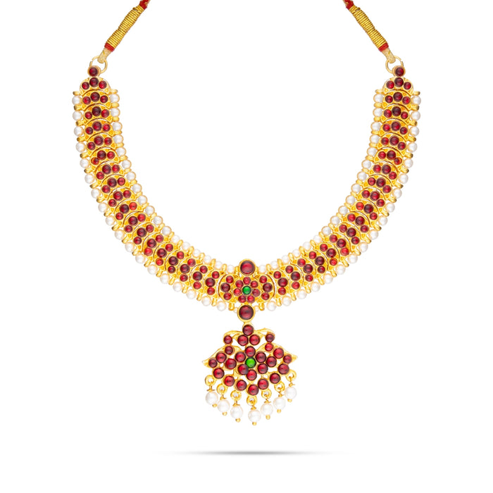 Dance Jewellery Set Without Bangle | Stone &Pearl Design Artificial Jewelry/ Bharatanatyam Jewellery for Women - Dance Jewellery Set