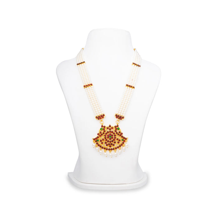 Dance Jewellery Set Without Bangle | Stone &Pearl Design Artificial Jewelry/ Bharatanatyam Jewellery for Women - Dance Jewellery Set