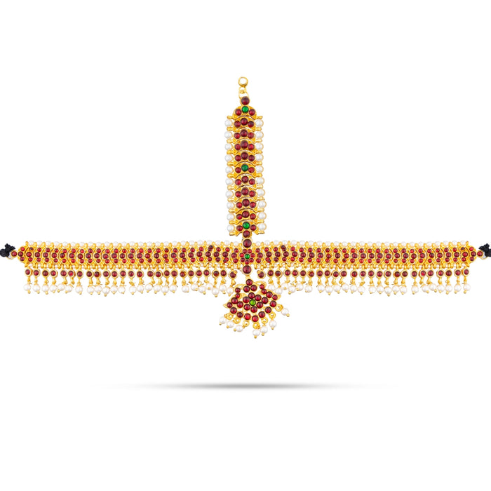 Dance Jewellery Set Without Bangle | Stone &Pearl Design Artificial Jewelry/ Bharatanatyam Jewellery for Women - Dance Jewellery Set