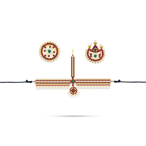 Kemp Bharatanatyam Head Set - 10 X 6 Inches | Bharatanatyam Jewellery/ Classical Dance Jewellery For Women - Bharatanatyam Jewellery