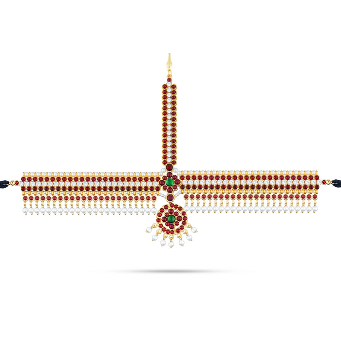 Kemp Bharatanatyam Head Set - 10 X 6 Inches | Bharatanatyam Jewellery/ Classical Dance Jewellery For Women - Bharatanatyam Jewellery