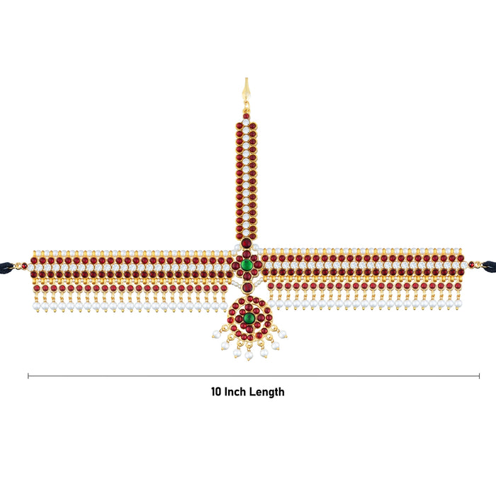 Kemp Bharatanatyam Head Set - 10 X 6 Inches | Bharatanatyam Jewellery/ Classical Dance Jewellery For Women - Bharatanatyam Jewellery