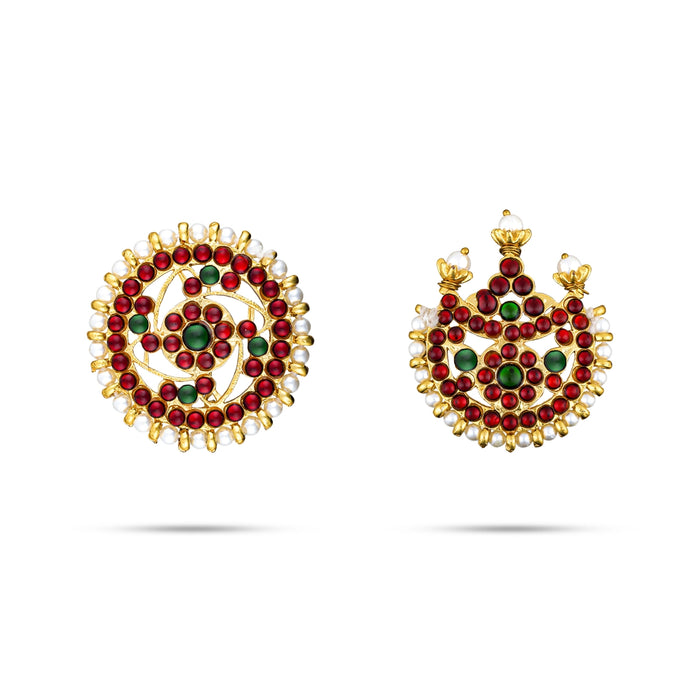 Kemp Bharatanatyam Head Set - 10 Inches | Stone With Beads Design Bharatanatyam Jewelry for Dance - Dance Jewellery