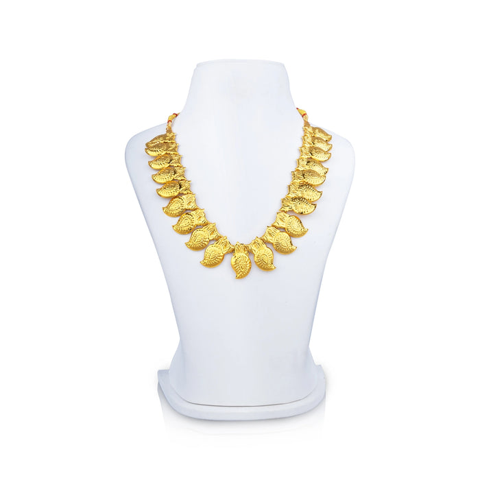 Necklace - 6 x 6 Inches | Gold Polish Jewellery/ Artificial Haram/ Mango Design Artificial Jewelry for Women - Ethnic Wear Accessories