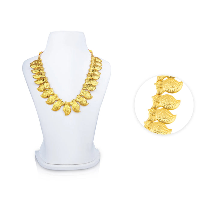 Necklace - 6 x 6 Inches | Gold Polish Jewellery/ Artificial Haram/ Mango Design Artificial Jewelry for Women - Ethnic Wear Accessories