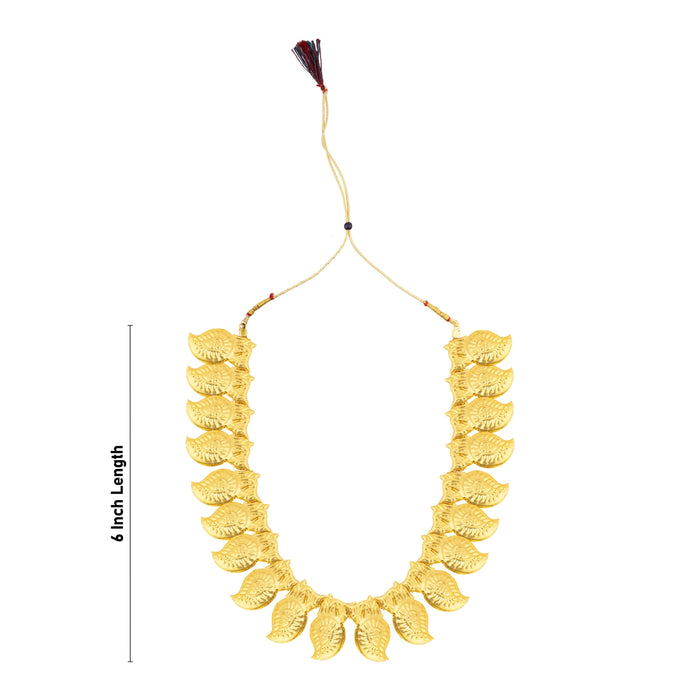 Necklace - 6 x 6 Inches | Gold Polish Jewellery/ Artificial Haram/ Mango Design Artificial Jewelry for Women - Ethnic Wear Accessories