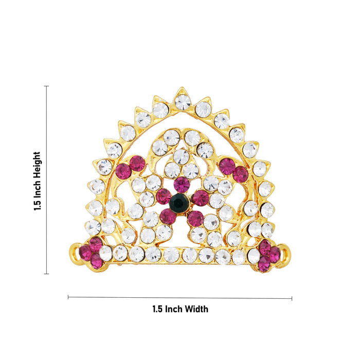 Stone Kireedam - 1.5 x 1.5 Inches | Stone Crown/ Mukut/ Stone Kiridam for Deity - Head & Face Accessories