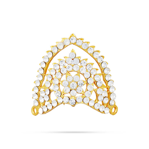 Stone Kireedam - 1.5 x 1.5 Inches | Stone Crown/ Mukut/ Stone Kiridam for Deity - Head & Face Accessories