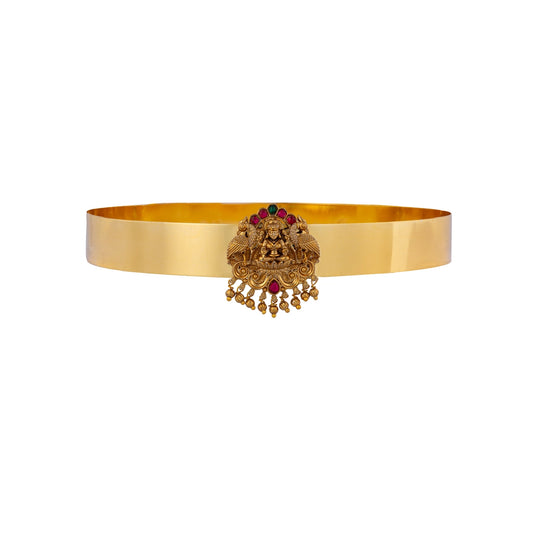 Kemp Hip Belt - 1.5 x 7 Inches | Gold Polish Jewelry/ Lakshmi Design Waist Belt/ Bharatanatyam Ornaments for Baby - Bharatanatyam Jewellery