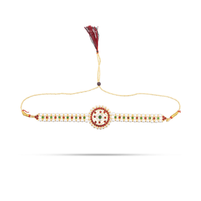 Kemp Moti Mala - 1.5 x 8.5 Inches | Choker Necklace/ Dance Jewelry/Multicolour Stone & Pearl Necklace for Women - Bharatanatyam Jewellery