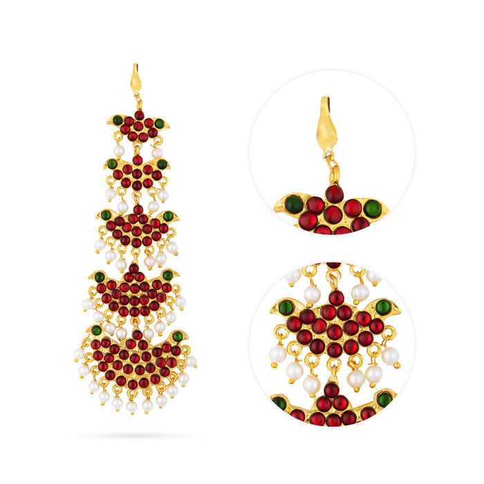 Nethi Chutti - 5 Inches | Kemp Maangtikka/ Beads With Stone Jewellery/ Bharatanatyam Jewellery for Dance - Bharatanatyam Jewellery